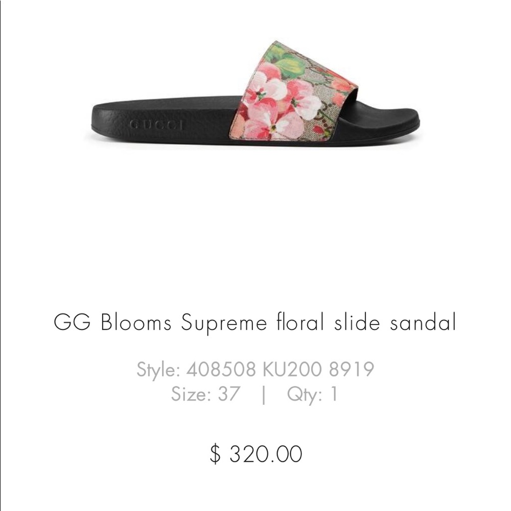 Gucci Slides Authentic receipt and packaging